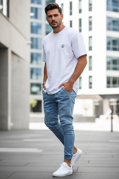 Men's Light Blue Skinny Jeans - Fashionable & Comfortable Fit