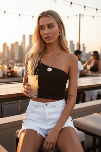 Trendy One-Shoulder Summer Tank Top – Flattering Slim Fit Vest in 5 Colors