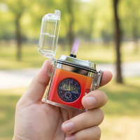 Waterproof Electric Lighter with Built-In Clock – USB Rechargeable Windproof Lighter