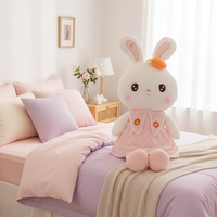 Sweetheart Rabbit Plush Pillow – Cuddly Stuffed Bunny Throw in 3 Pastel Colors & 4 Sizes