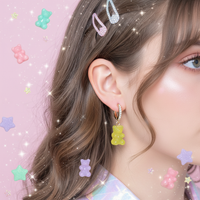 Glossy Gummy Bear Earrings – Lightweight Resin Kawaii Jewelry