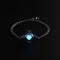 Glow-in-the-Dark Angel Wing Necklace – Zinc Alloy Pendant 45 cm