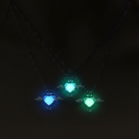 Glow-in-the-Dark Angel Wing Necklace – Zinc Alloy Pendant 45 cm