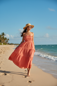 Chiffon Sundress – Halter Strapless Maxi Dress for Beach & Summer Elegance