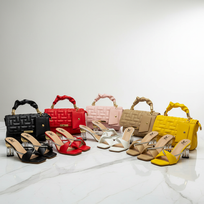 Elegant Women's Matching Crossbody Bag & Cross-Strap Heels Set - 6 Stylish Colors - Christian-Inspired Fashion Bundle