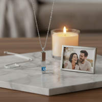 Zodiac Birthstone Memorial Necklace – Openable Diamond Pendant for Ashes & Keepsakes