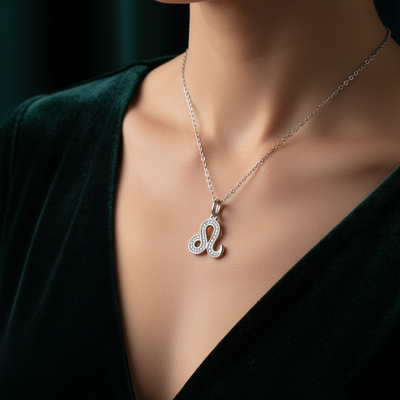 Leo Zodiac Moissanite Necklace – Sparkling Sterling Silver Pendant for Bold Souls