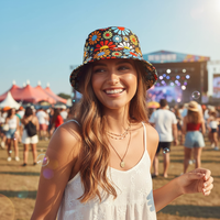 Retro Floral Sun Hat for Women - Bloom in Style