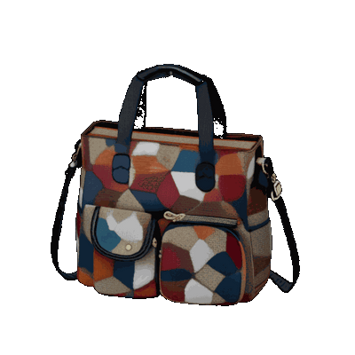 Vintage Biker Crossbody Bag – Washed PU Leather Tote with Dual Pockets