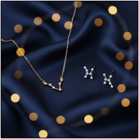 Zodiac Diamond Jewelry Set – Astrology Bracelet & Earrings for All Signs