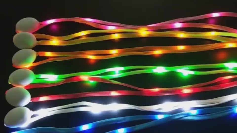 Night running LED luminous flat shoelaces