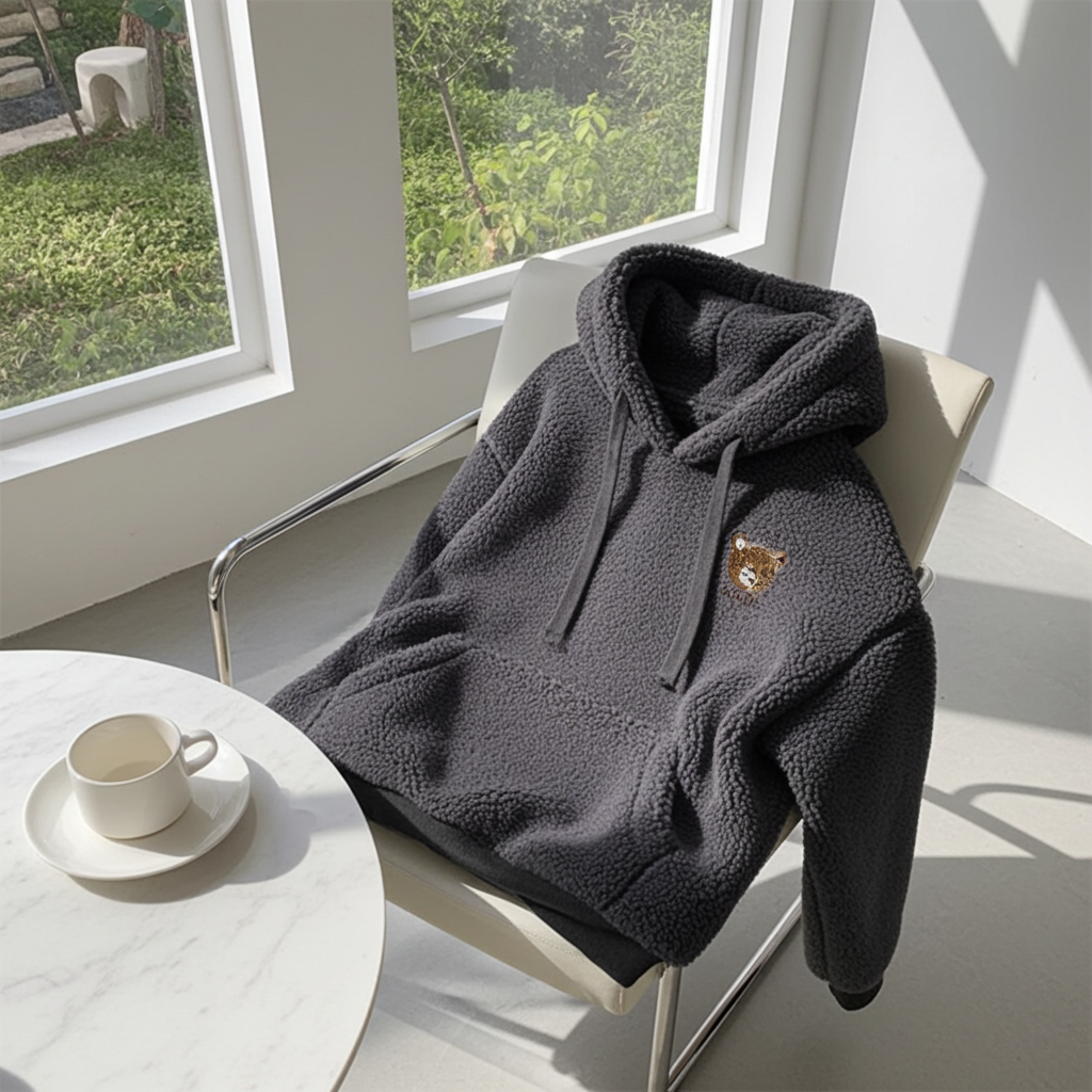 Lamb Wool Embroidered Hooded Sweatshirt What Else You Got?
