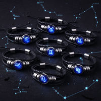 12 Zodiac Constellation Bracelet – Glowing Braided Jewelry for All Signs | Unisex Astrology Gift