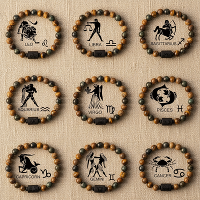 Divine Zodiac Stone Bracelet – 12 Signs, Natural Energy Jewelry